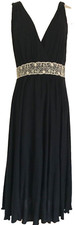 Long Maxi Dress Max & Cleo Black M Embroidery Chic Boho Beach Coastal Midi Chic
