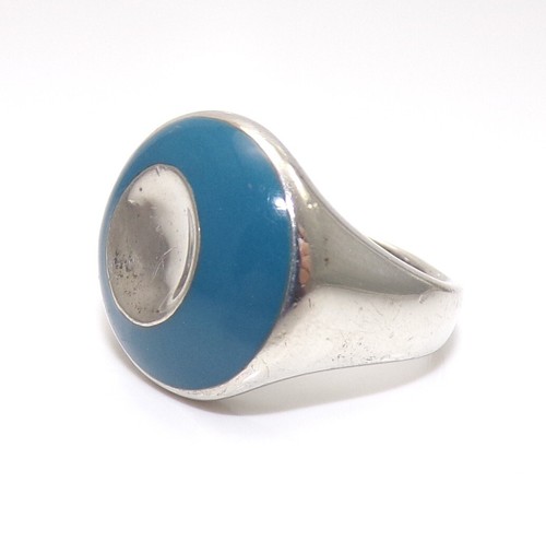 Anello RLM Robert Lee Morris smalto eclissi di mezzanotte argento sterling misura 9 FZZ - Foto 4 di 6