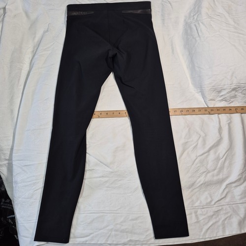 Helmut Lang Leggings Black with Leather Panels B06HW223 Medium TALL Excellent 30 - Picture 14 of 17