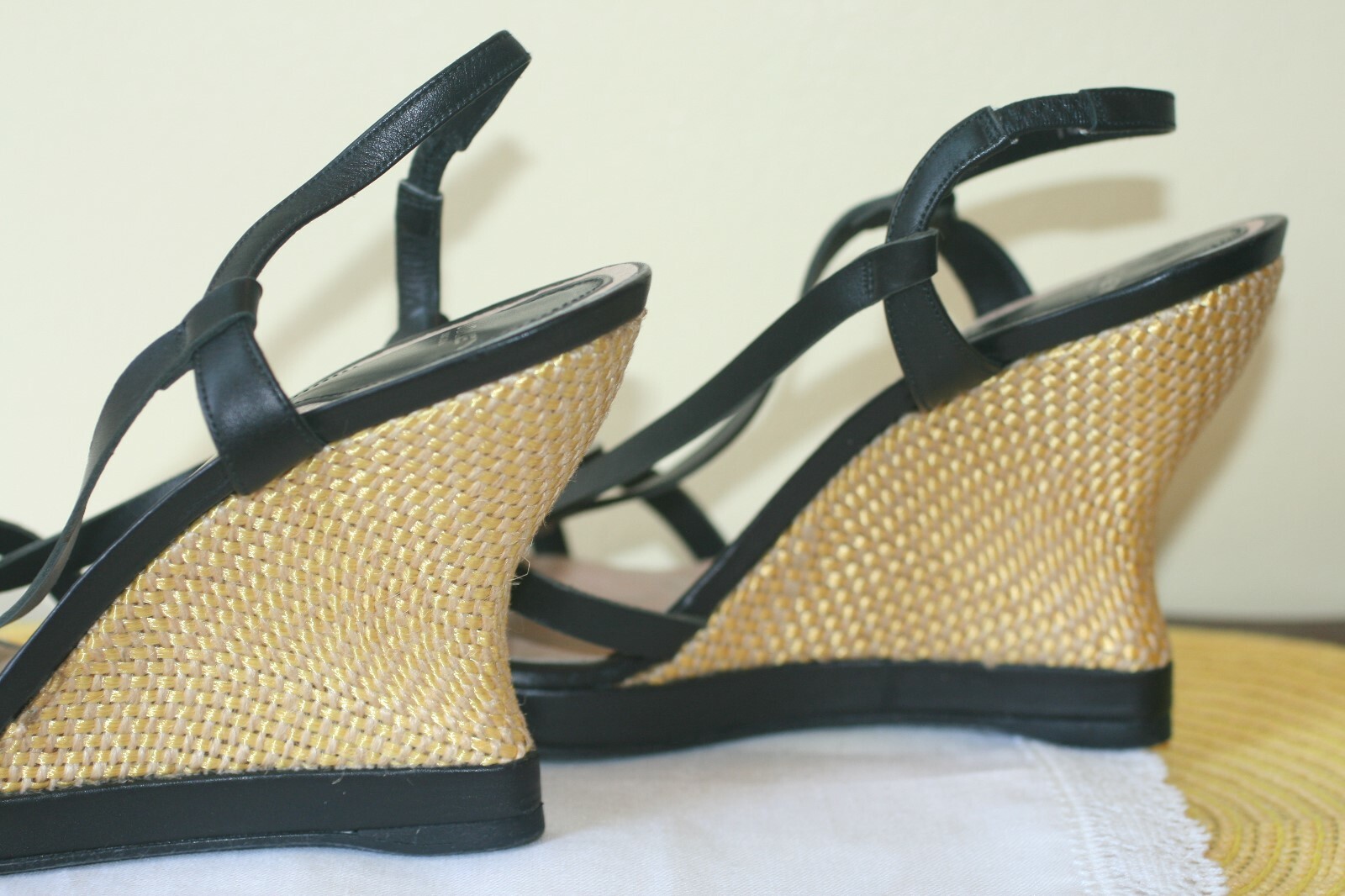 PANTOFOLA D’ORO AUDLEY LONDON SANDALI PLATEAU NERO ORO EU 38 1 2 US: 7 1 2 M MADE IN SPAGNA