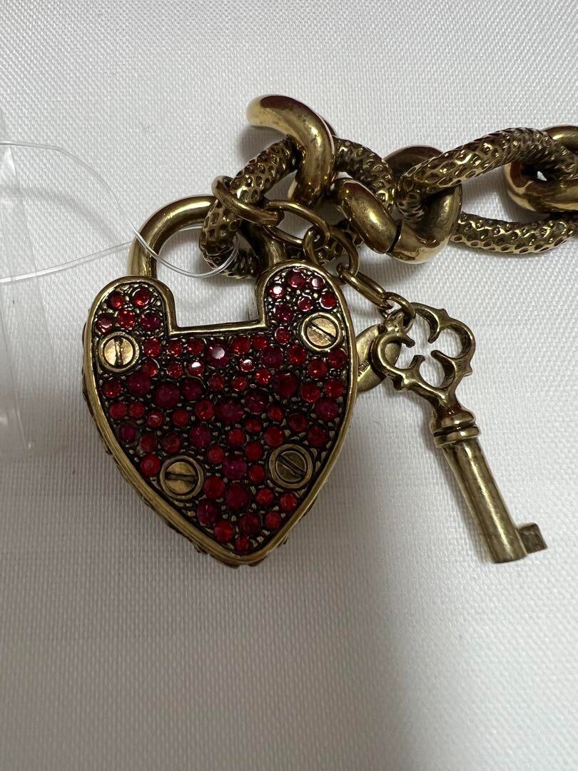 VIP【関税送料無料】希少 VALENTINO GARAVANI COEUR BRACELET VALENTINO GARAVANI Heart Padlock & Key Bracelet W/Box AT