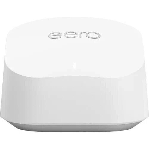 New EERO 6+ Dual Band Mesh Wi-Fi 6 Router Speeds Up To 1 Gbps 1,500 Sq Ft White