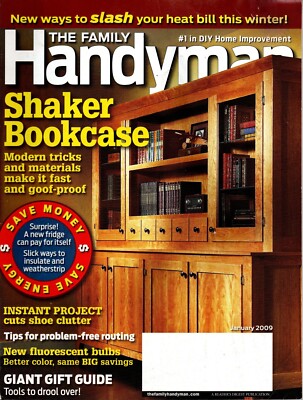 Family Handyman Magazine January 2009 Shaker Bookcase