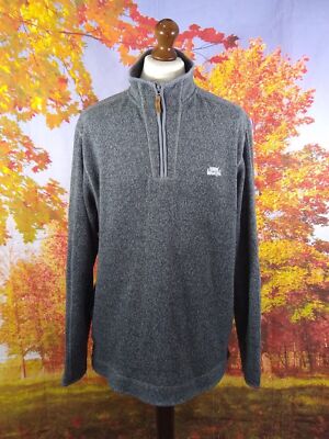 Weird Fish grey 100% polyester quarter zip Fleece Sweatshirt. UK men's size 2XL