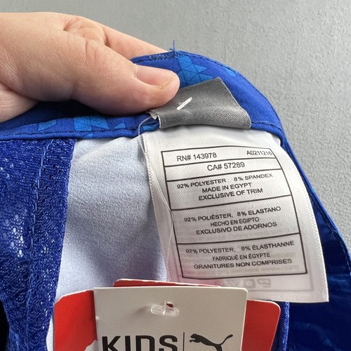 Puma Shorts Boys Size 14 Blue Geometric Pounce Golf Shorts Quick Dry Kids NWT - Picture 8 of 13