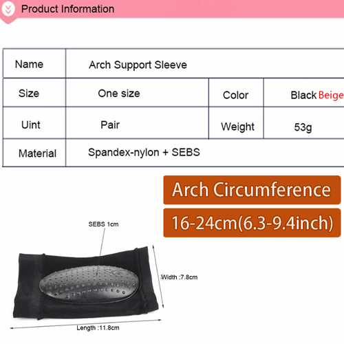 Arch Support Compression Sleeve Plantar Fasciitis Gel Pads Foot Wrap Ankle CFR - Picture 2 of 9