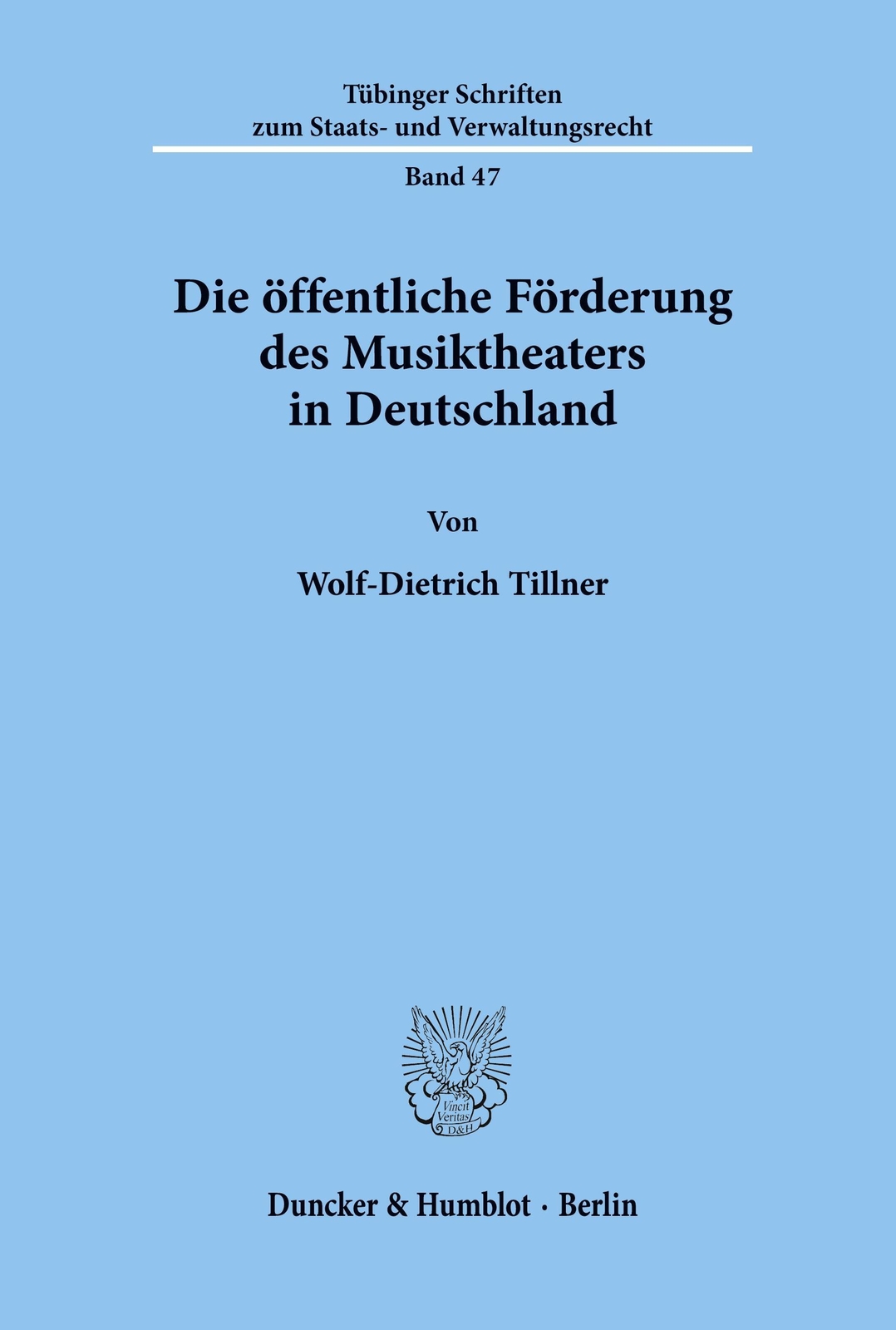 Thumbnail - Die Öffentliche Förderung Des Musiktheaters In Deutschland. Tillner