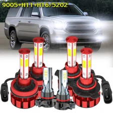 For GMC Yukon XL 2015 - 2019 6X 6000K LED Headlights + Fog Light Bulbs Combo Kit