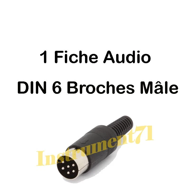 1 Fiche Din 6 Broches Mâle 5 Broches 240° + 1 Centrale Connections à Souder - Photo 1/1