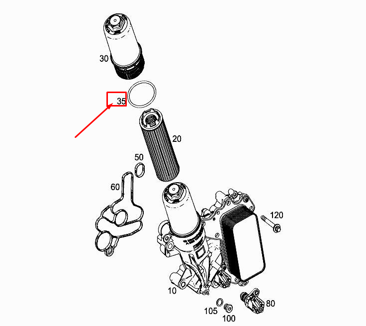 MERCEDES-BENZ CLS C257 Motorölfilter-O-Ring A0289974745