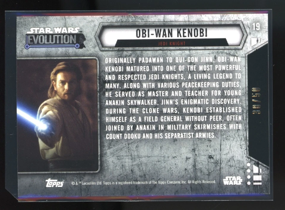 OBI-WAN KENOBI 2016 Star Wars Gold Evolution #19 38/50 - Image 2 of 2