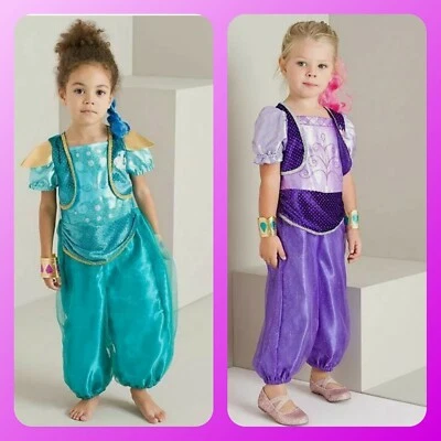 EX GEORGE NICKELODEON BNWT Girls Shimmer And Shine Genie Aladdin Jasmine Costume Fancy Dress