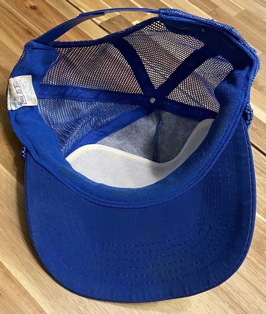 Vintage Zep Blue Adjustable Mesh Snap Back Hat OSFM | eBay
