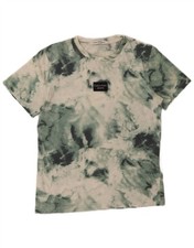 CALVIN KLEIN JEANS Boys T-Shirt Top 11-12 Years Green Tie Dye Cotton CA09