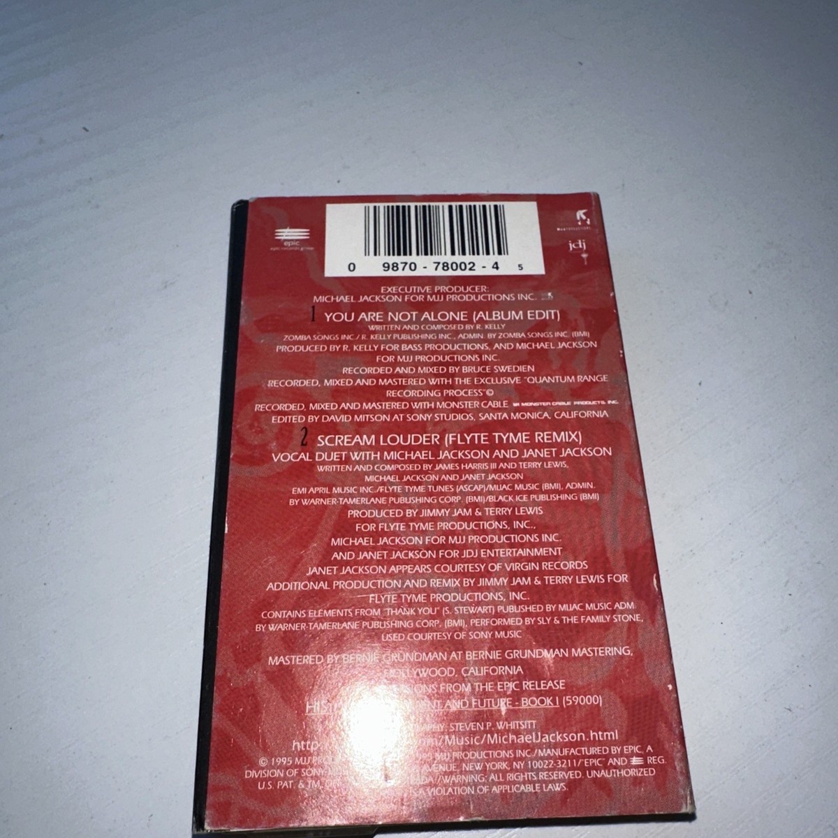 Z18- Michael Jackson : You Are Not Alone Cassette Single | eBay