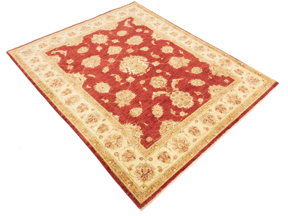 Afghan Chobi Ziegler Alfombra Hecha A Mano 160x190 Cuadrada Beige - Imagen 4 de 4