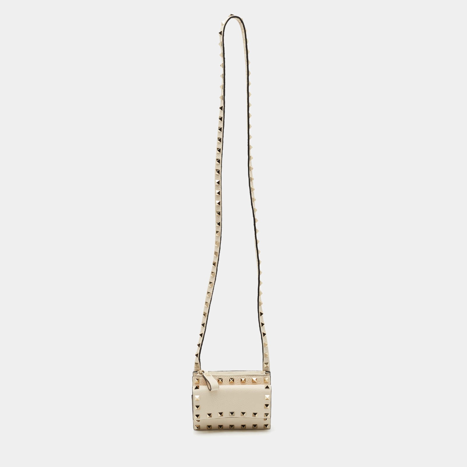 Valentino Rockstud Mini Off White Leather Crossbody Bag