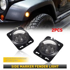 2pcs For Jeep Wrangler Jk 07-17 Led Front Turn Signal Side Marker Fender Lights