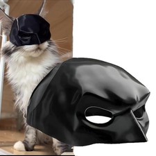 AZA Cat Halloween Apparel Bat Mask Superhero Cosplay Costume Dog XS, Black