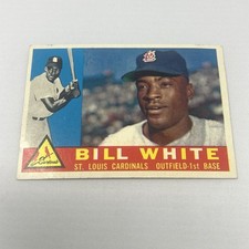 Topps 1960 Bill White 355 St. Louis Cardinals Baseball Trading Card Base Set Topps 1960 Bill White 355 St. Louis Cardinals Baseball Trading Card Base Set