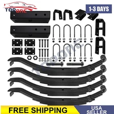 For 7K 7000lb Tandem Trailer Axle Suspension 5 Leaf Springs U-bolt + Hanger Kit