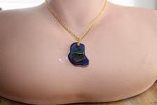 Kauai Creations Brown/Blue/Green Cross Sea Glass Necklace