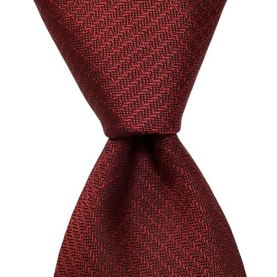 PLATINUM DESIGNS Mens Polyester Necktie 59 3/8'' Designer Geometric Red/Black EUC