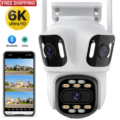 Advanced 6K Triple Lens PTZ Outdoor IP Security Camera Auto Tracking Video Gift