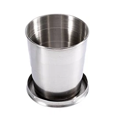 TOPINCN Stainless Steel Collapsible Cup Camp Wine Glass 8.1 Ounces, Silver 