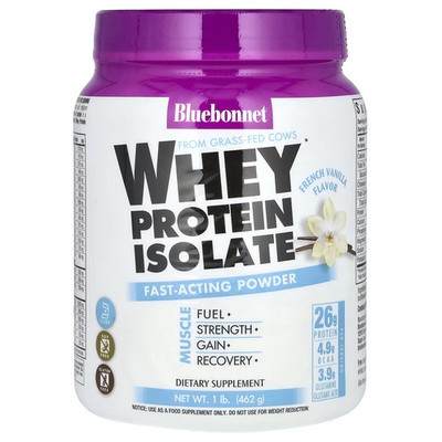 2 X Bluebonnet Nutrition, Whey Protein Isolate, French Vanilla, 1 lb-Worldwide