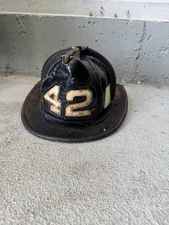 Boston Fire Department Engine 42 Firefighter Fire Leather Helmet Cairns