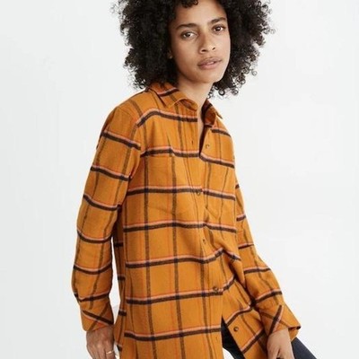 Madewell Flannel Classic Ex-Boyfriend Shirt in Caffrey Plaid women's xxs