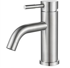 Brushed Nickel Bathroom Sink Faucet,Modern Stainless Steel Commercial Basin