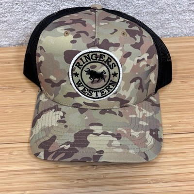 Ringers Western Trucker Cap Signature Bull Green Camo Hitch SnapBack - Main Image