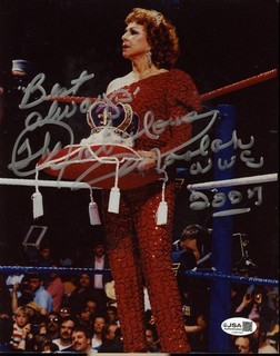 Fabulous Moolah Signed 8x10 WWF WWE Wrestling Color Photo AUTO JSA COA