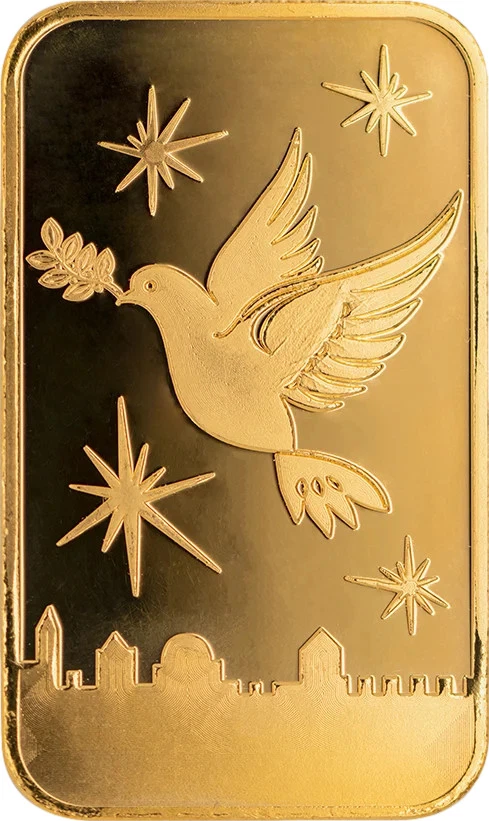 Goldbarren Friedenstaube 2,50 g 999 Gold Prägefrisch Israel