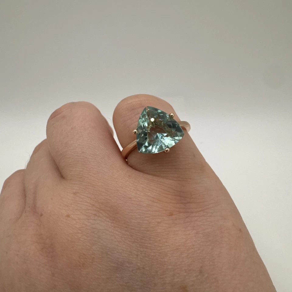 Anillo Amatista Verde Prasiolita - Oro Laminado 14CT Unido, Talla Q Regalo Reino Unido Foto 4 de 4