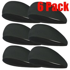 6Pcs Men Women Sweat Sweatband Headband Stretch Sport Head Band Yoga Gym Running