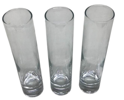 Clear Cylinder Glass Vase Flower 7 1/4'' Tall Narrow 3 Simple Wedding Party Decor