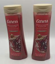  2 Caress Tahitian Pomegranate  Coconut Milk Exfoliating Body Wash 20 Fl. Oz.