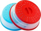 2Pack Collapsible Microwave Cover BPA Free Red Blue Splatter Guard