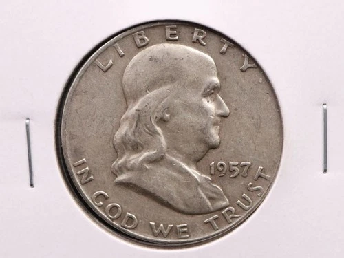 1957-D Franklin Half Dollar, 90% Silver, Free Shipping.