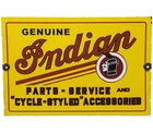 VINTAGE INDIAN MOTORCYCLES PORCELAIN SIGN DEALERSHIP MOTOR BIKE HARLEY GAS OIL