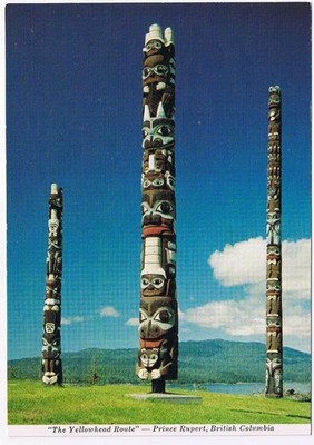 British Columbia Postcard Prince Rupert Totems On Hospital Lookout