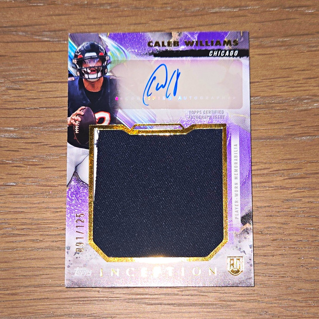 Caleb Williams 2024 Topps Inception Rookie Jumbo Relic Auto Purple /125