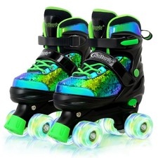 Nattork Kids Roller Skates for Boys Girls Kids 4 Size Adjustable Sequins Quad...