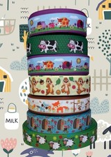 Kids Grosgrain FUN ANIMAL RIBBONS 22-25mm widths - Sold by the Metre