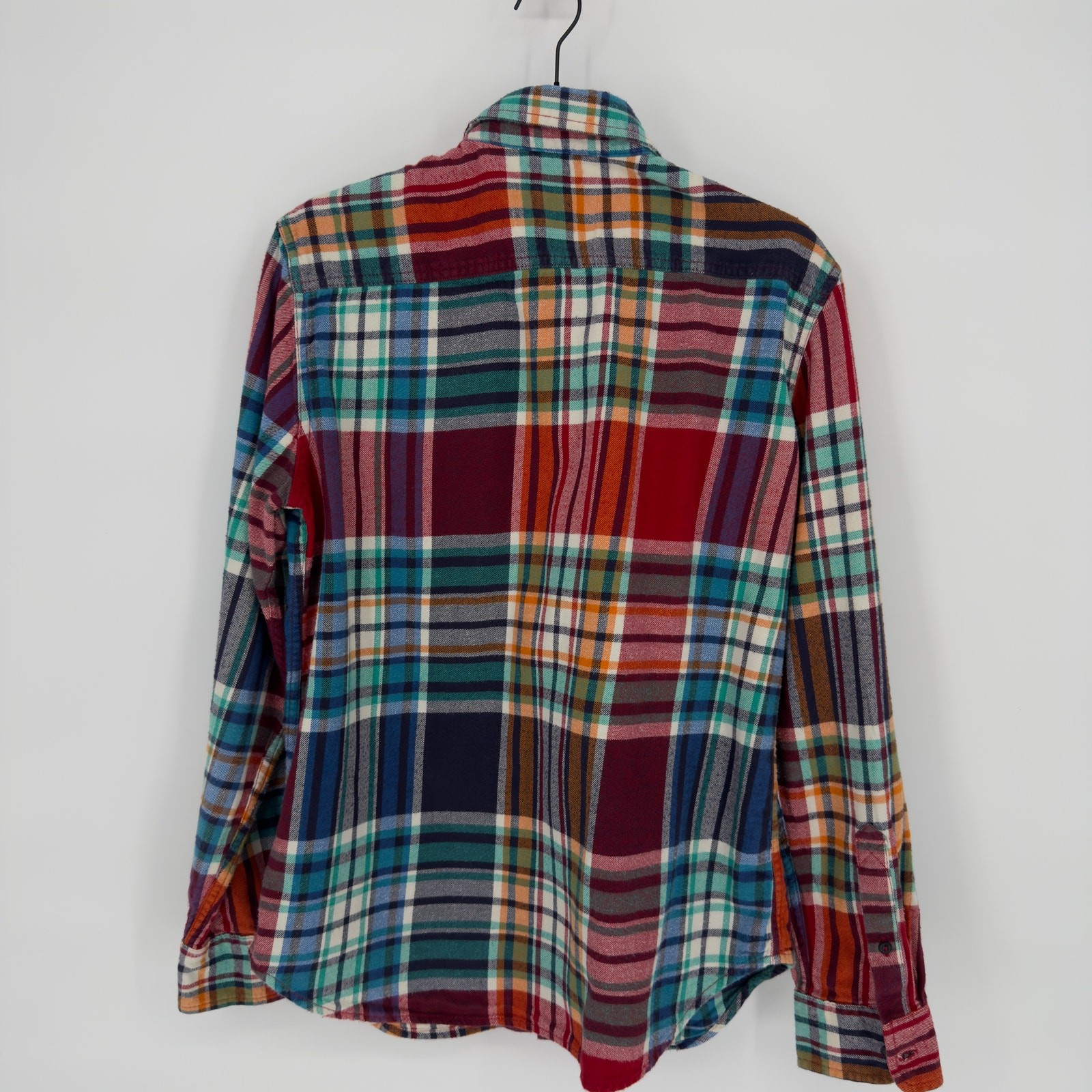 American Eagle Multicolor Patchwork Plaid Button … - image 3