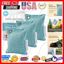 Natural Bamboo Charcoal Air Purifying Bag - Freshens Fridge & Freezer 3 Pack