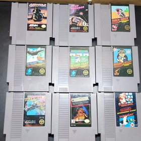 Nintendo NES Game Cartridge Lot (9) Star Voyager Mach Rider Mario/Duck Hunt